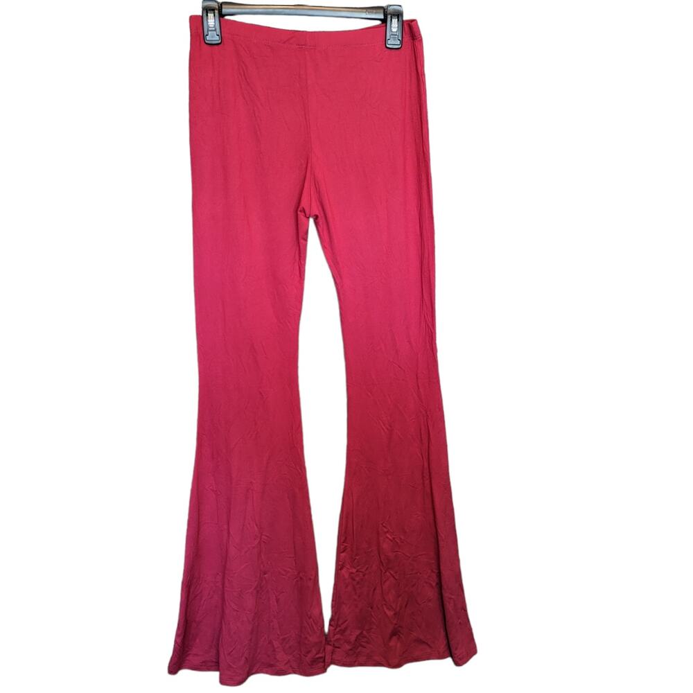 New Fashionomics Retro Red Wine Color Bell Bottom yoga pants Size M